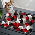 thumbnail image 3 of Red Grey Abstract Entryway Rug 2'x3'&nbsp; Non Slip Front Door Mats, Modern Geometric Ombre Artwork Entrance Rugs Indoor Outdoor Carpet, Washable Floor Mats Small Area Rug for Bedroom Kitchen, 3 of 8