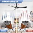 thumbnail image 4 of imerelez 52 Inch Modern Black Ceiling Fan with 18W LED Light and Remote Control 3 ABS Blades DC Motor for Bedroom Living Roon, 4 of 8