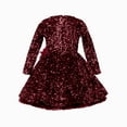thumbnail image 5 of Girls Dress Kids Long Sleeve Cute Sequin Glitter Party Carnival Gown Formal Dress Baby Girl Dress Red 3 Years-4 Years, 5 of 6