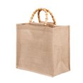 thumbnail image 2 of Bolsa De Compras De Yute Bolsa De Asa De Bambú Anticuada Bolsa De Regalo Natural Exquisita Para Compras De Yute Portátil Con Película Impermeable Para Tienda De Telas De Panadería Advancent HA026771-01, 2 of 5