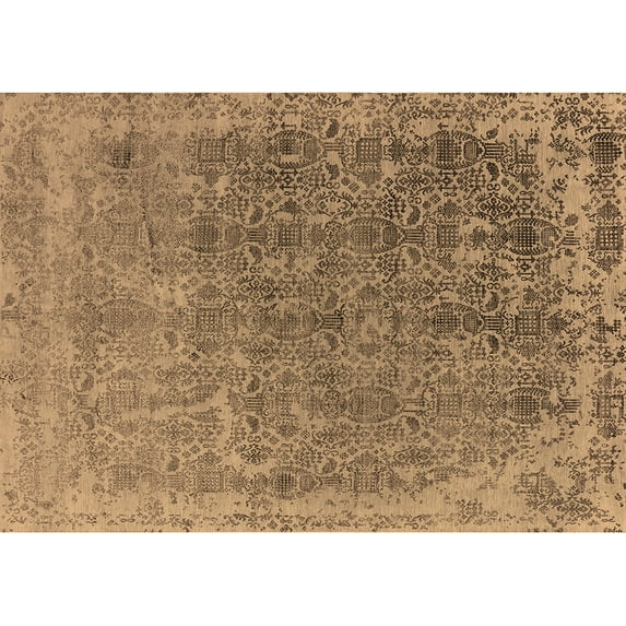 Ahgly Company Indoor Rectangle Oriental Brown Industrial Area Rugs, 7' x 10'