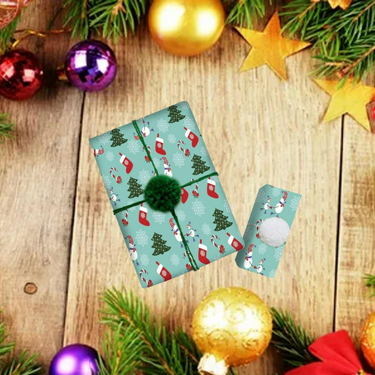 Christmas Simple Classic Elements Gift Wrapping Paper - Temu