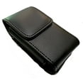 thumbnail image 2 of Black Leather Vertical Belt Loop Waist Case Compatible with Kazuna Etalk flip phone, 2 of 5