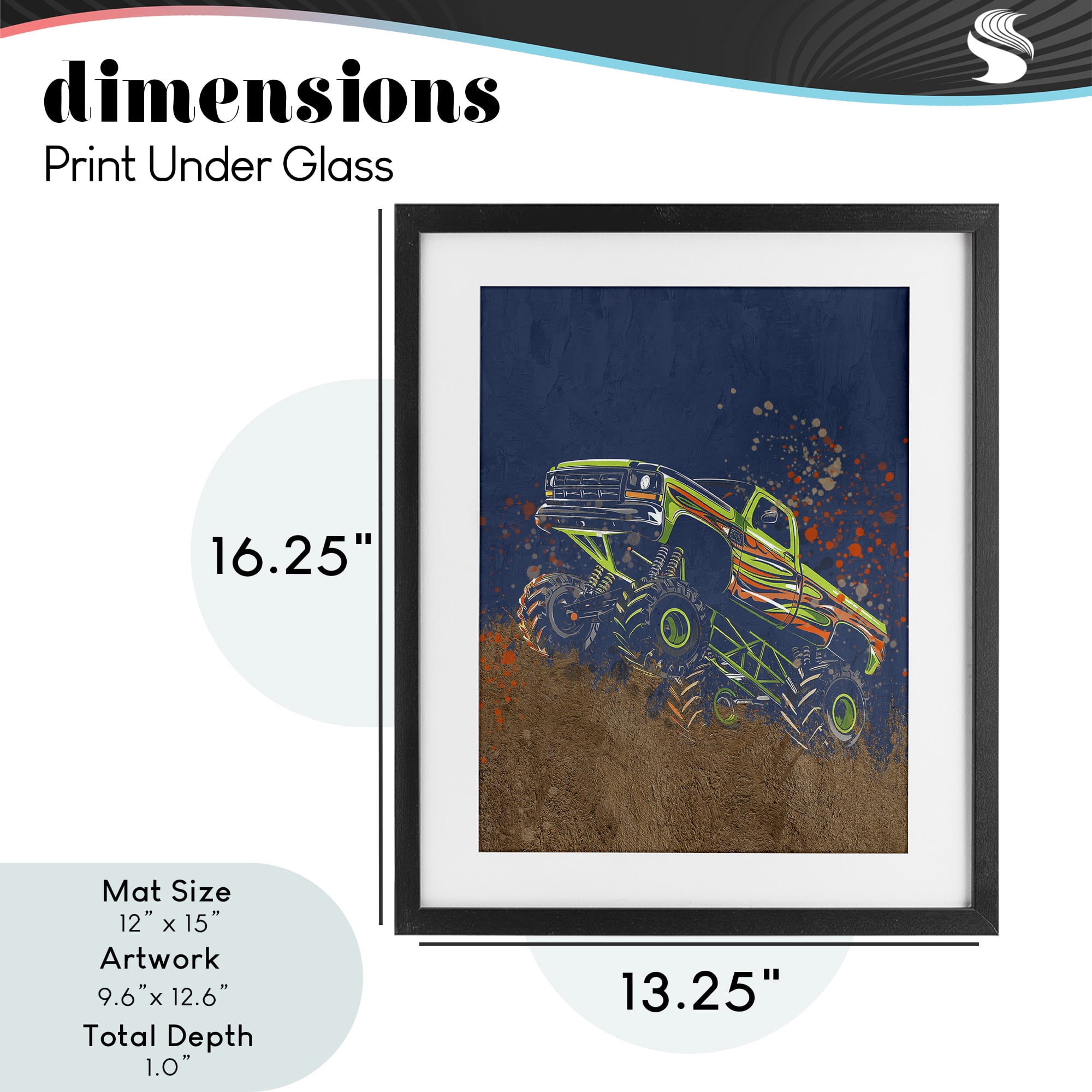 My Jam Truck Adventure Black Framed Print Under Glass, design by Kim Allen