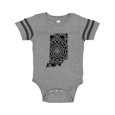 

Inktastic Indiana Silhouette Mandala Gift Baby Boy or Baby Girl Bodysuit