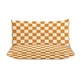thumbnail image 3 of 3 Pcs Soft Bedding Set, Includes 1 Duvet Cover with Zipper And 2 Pillow Shams,Orange And White Check Queen(90"×90"), 3 of 8