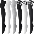 thumbnail image 1 of Calcetines hasta el muslo Trifabricy para mujer, invierno, 6 pares, 1 of 7