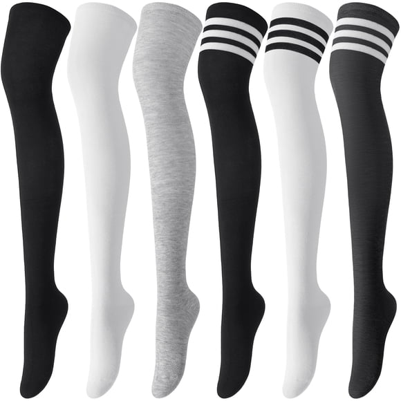 Calcetines hasta el muslo Trifabricy para mujer, invierno, 6 pares