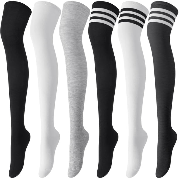 Calcetines hasta el muslo Trifabricy para mujer, invierno, 6 pares