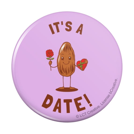 It's a Date Love Rose Candy Funny Humor Pinback Button Pin