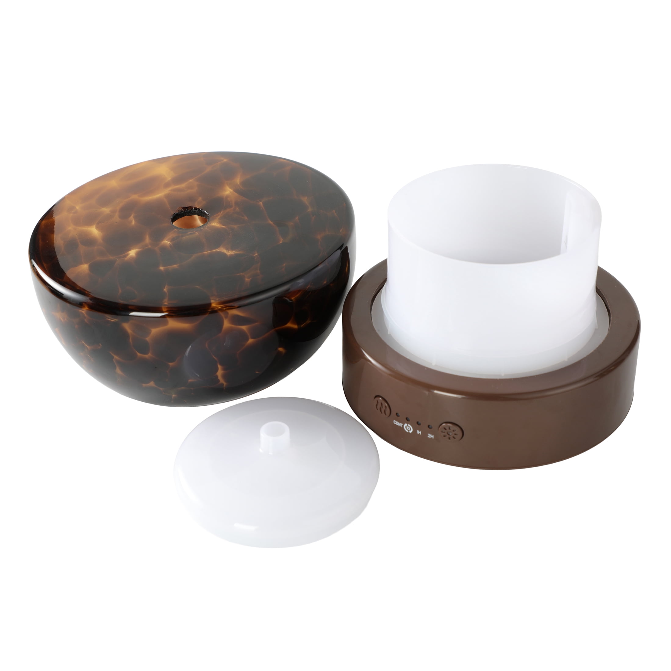 Better Homes & Gardens Artglass Bowl Ultrasonic Diffuser, Dark Tortoise, Cool Mist