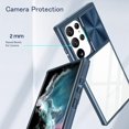 thumbnail image 5 of for Samsung Galaxy S23 Ultra Clear Case with Sliding Camera Lens Cover, Bumper Corner Hard Back Soft Frame Slim Transparent Crystal Acrylic Anti Yellow Back (Dark Blue), 5 of 7