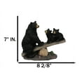 thumbnail image 2 of Rustic Forest Black Bear Mother and 2 Cubs Sitting On Tree Logs Seesaw Figurine, 2 of 9