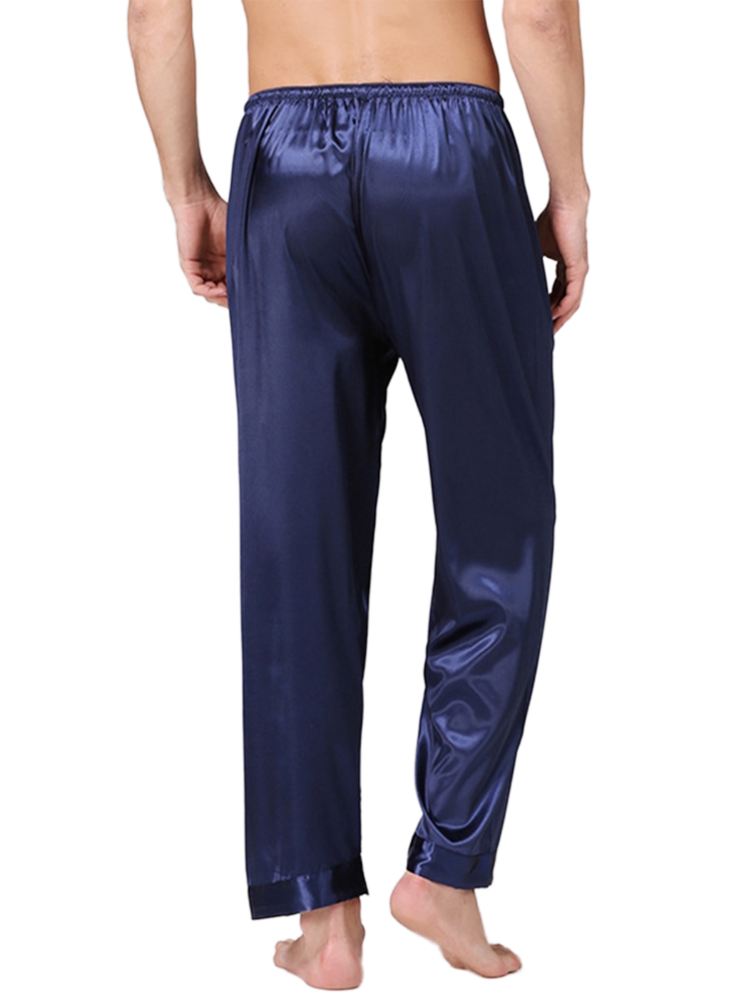 Mens Satin Pajama Pants Lightweight Long Pajama Bottoms with Soft Loung Wear