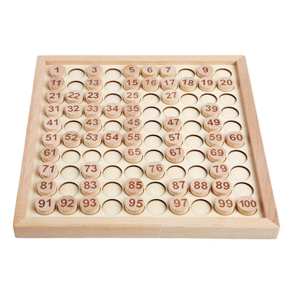 100/set Wooden Hundred Board Game 1 To 100 Numbers Math Learning
