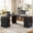 Black, variant on 58" Farmhouse Executive Desk with 4 Drawers & Charging Station, Office Computer Desk with File Drawer, Rustic Wooden Study Desk Workstation for Home Office