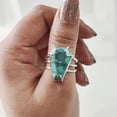 thumbnail image 2 of Coffin Blue Copper Turquoise Ring, Natural Turquoise Ring, December Birthstone, Womens Ring, Coffin Ring, 925 Sterling Silver, Christmas, Handmade, Statement Jewelry, Coffin Shape Gemstone Ring, 2 of 6