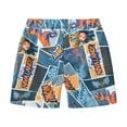 thumbnail image 5 of Gibobby Boys' Quick-Dry Swim Trunks, Beach Board Shorts with Drawstring, Print Swimwear for Kids(Grey,4-5 Years), 5 of 5