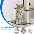 thumbnail image 4 of Dextrus 69" Wooden Cat Tree with Condo,Cat Tower Indoor with Self-Grooming Brush,Hammock, Scratch Post, Board and Detachable Cushions,for Kittens and Large Cats ,Rustic Brown, 4 of 6