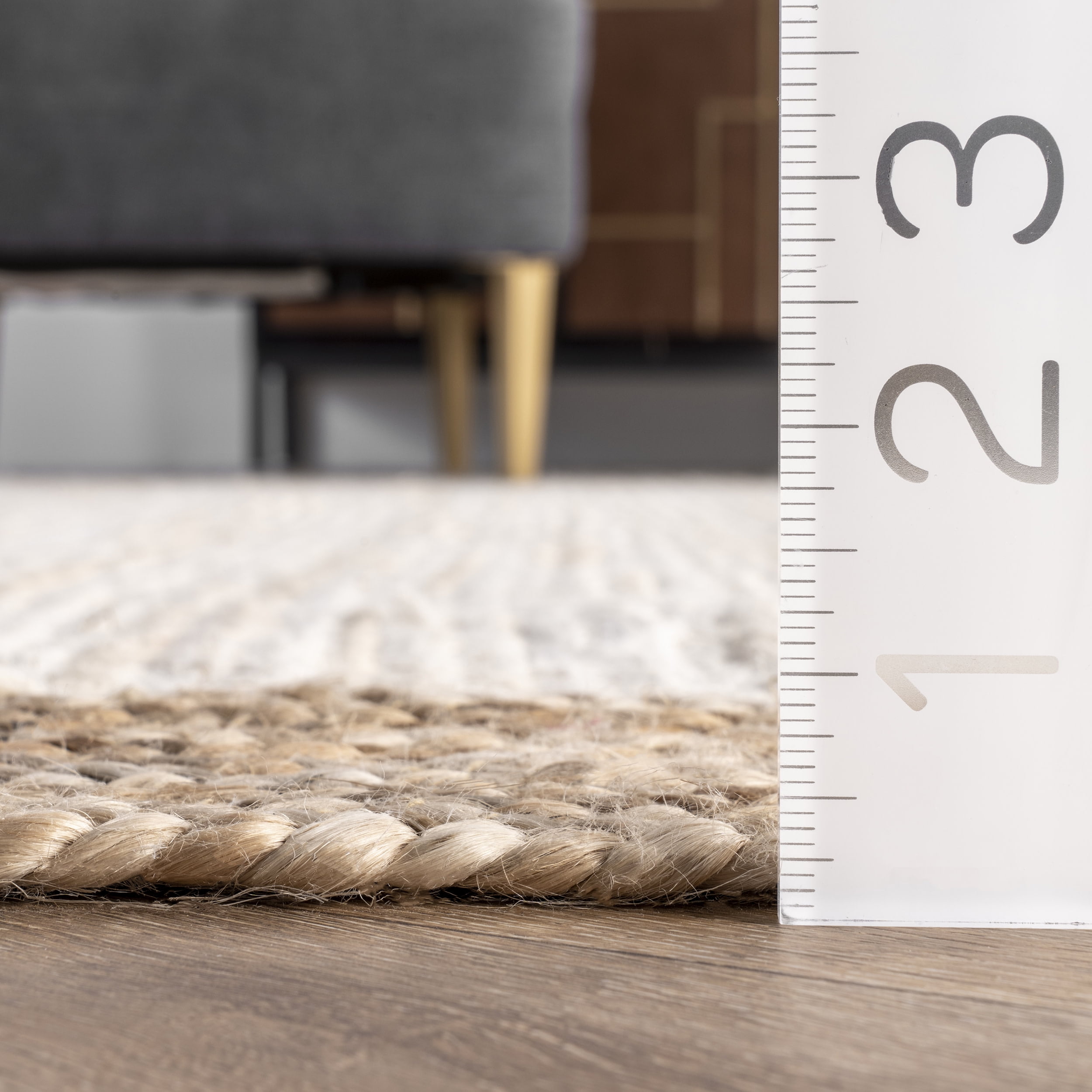 nuLOOM Eleonora Casual Jute White 2' 6" x 6' Farmhouse Runner Rug