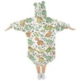 thumbnail image 2 of Dailycode Wearable Blanket Hoodie Oversized Sherpa Flannel Blankets with Pocket for 3-14 Year Old Cute Cartoon Dinosaurs Leaf, 2 of 7