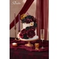 thumbnail image 2 of Flores artificiales Serwalin, rosas negras, borgoña, seda, 10 unidades, 2 of 8