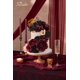 thumbnail image 2 of Flores artificiales Serwalin, rosas negras, borgoña, seda, 10 unidades, 2 of 8