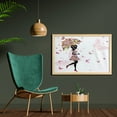 thumbnail image 2 of Feminine Wall Art with Frame, Girl with Floral Umbrella and Dress Walking with Butterflies Inspirational Art, Printed Fabric Poster for Bathroom Living Room, 35" x 23", Black and Pink, by Ambesonne, 2 of 2