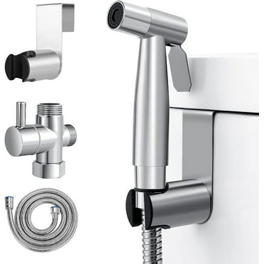 NEWEEN Handheld Bidet Sprayer for Toilet, Brushed Nickel Bidet Attachment for Toilet Adjustable Water Pressure Control with Bidet Hose for Feminine Wash Baby Diaper Cloth