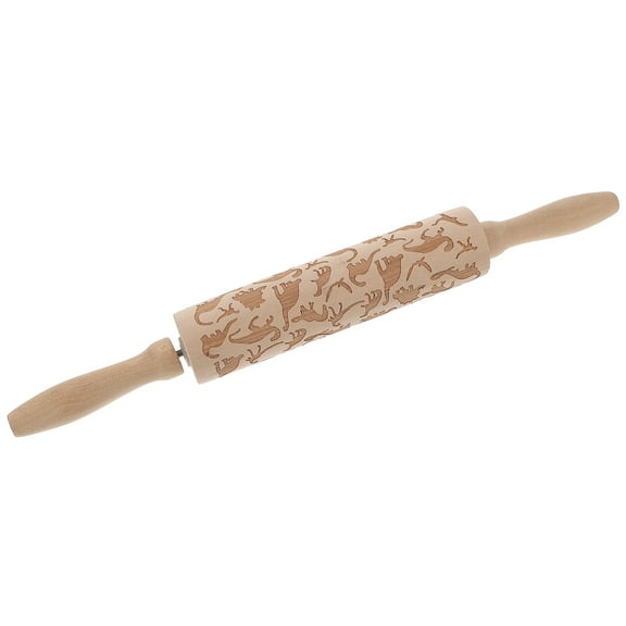 NUOLUX 1Pack Textured Wood Rolling Pin for Home Baking and Pizza Dough Rolling 11.8x1.8x1.8in