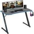 thumbnail image 2 of BestOffice Modern Z-Shaped Computer Desk for Home Office with Headphone Hook,Blue, 47 in,Adults, 2 of 7
