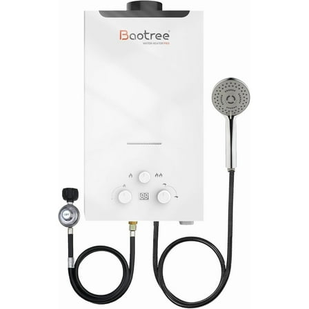 Sedeke Tankless Water Heater Propane, 4.76 GPM RV Water Heater with Digital Display,18L Portable Instant Hot Gas Water Heater with Overheating Protection for Indoor and Camping,115425 BTU