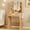 Natural Oak, variant on FANRAL Vanity Desk with LED Lighted Mirror and Power Outlet,Makeup Vanity Table with Storage Drawers,3 Lighting Modes and Adjustable Brightness,Dressing Table for Bedroom,Walnut Vanity