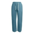 thumbnail image 3 of SIYUDAN Women Pants Casual Pants Blue Adult Trousers For Women Comfy Pants Wide Leg Trousers Women With Pockets Summer Clothes For Women, 3 of 3