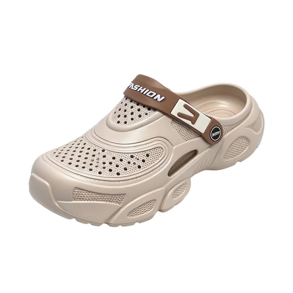 HXWCHs Clogs for Men on Rubber Clogs Summer Water Shoes Gardening Shoes Size: 9 Khaki