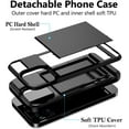 thumbnail image 2 of Phone Case for iPhone 13 Pro Wallet Credit Card Holder with Transparent Ring Stand Kickstand, Camera Lens Protector Hidden Pocket Anti-Scratch Dual Layer Slim Protective Cover 6.1 inch Black, 2 of 14