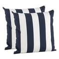 thumbnail image 1 of SARO LIFESTYLE Collection Extérieure Housse de Coussin Rayée - Ensemble de 2 Pcs/1903.NB17S, 17 Pouces, Bleu Marine, 1 of 1