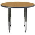 thumbnail image 5 of ECR4Kids 36in Round Everyday T-Mold Adjustable Activity Table Oak/Navy/Black - Super Leg, 5 of 8