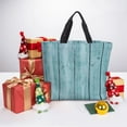 thumbnail image 6 of Honeii Turquoise Wooden1 Print Tote Bag, Reusable Grocery Shopping Bag,Shoulder Bag with Inner Pocket, 6 of 7