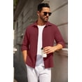 thumbnail image 3 of COOFANDY Mens Casual Button Down Shirt Long Sleeve Lightweight Jacket Fashion Textured Shirts, 3 of 6