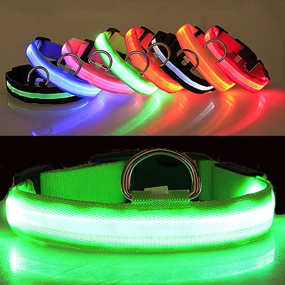 Meidiya Light Up Dog Collar,LED Glow Collar with Three Lighting Modes Waterproof Dog Flashing Collar for Small Medium Large Dogs