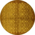 thumbnail image 1 of Ahgly Company Indoor Round Oriental Yellow Industrial Area Rugs, 7' Round, 1 of 4