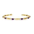 thumbnail image 1 of 10K Yellow Gold Oval Amethyst and Diamond Bracelet, 1 of 3