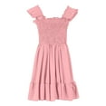thumbnail image 6 of MKOSPLRT Wedding Guest Dresses for Girl Sleeveless Ruffle Knee Length Dress Square Neck Smocked Tunic Dress Solid Summer Party Dresses, 6 of 9