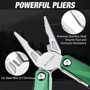 FLISSA 16-in-1 Multitool, Stainless Steel EDC Tool with Knife, Screwdriver, Pliers, Safety Lock & Sheath for Camping & Outdoor Use