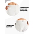 thumbnail image 5 of MASKERT Men's Dress Pants-Classic Fit Flat Front Work Dress Pants 29" Stretch Casual Pants Lightweight with Pockets White, 5 of 9