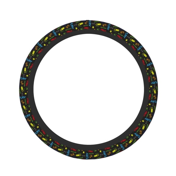 Naloa Pixel Game Elastic Steering Wheel Cover, Auto Steering Wheel Cover – 15 Inch , Comfortable Grip, Fit Suvs,Vans Cars,Trucks