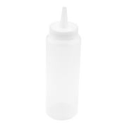 Plastic Squeeze Bottle, Condiment Bottle - Clear - Premium Plastic - 8 oz - Precision Tip - 1ct Box