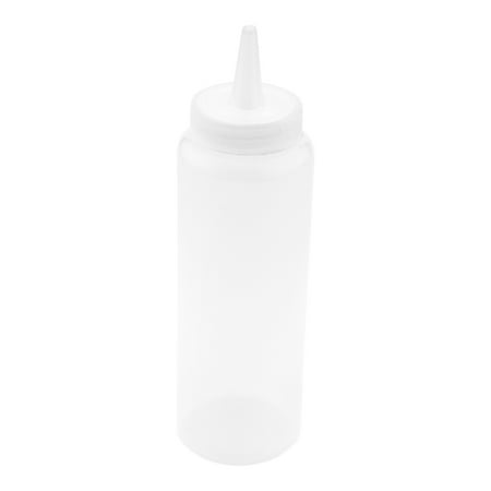Plastic Squeeze Bottle, Condiment Bottle - Clear - Premium Plastic - 8 oz - Precision Tip - 1ct Box
