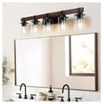 thumbnail image 2 of 35" Rustic 5-Light Vanity Light, Industrial Bathroom Wall Sconce, Farmhouse Lighting with Wood Accent, 2 of 6